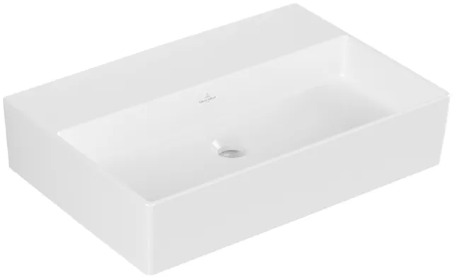 Villeroy & Boch Wandwaschtisch aus TitanCeram geschliffen „Memento 2.0“ 600 × 420 × 135 mm, ohne Hahnlochbohrung in Weiß Alpin