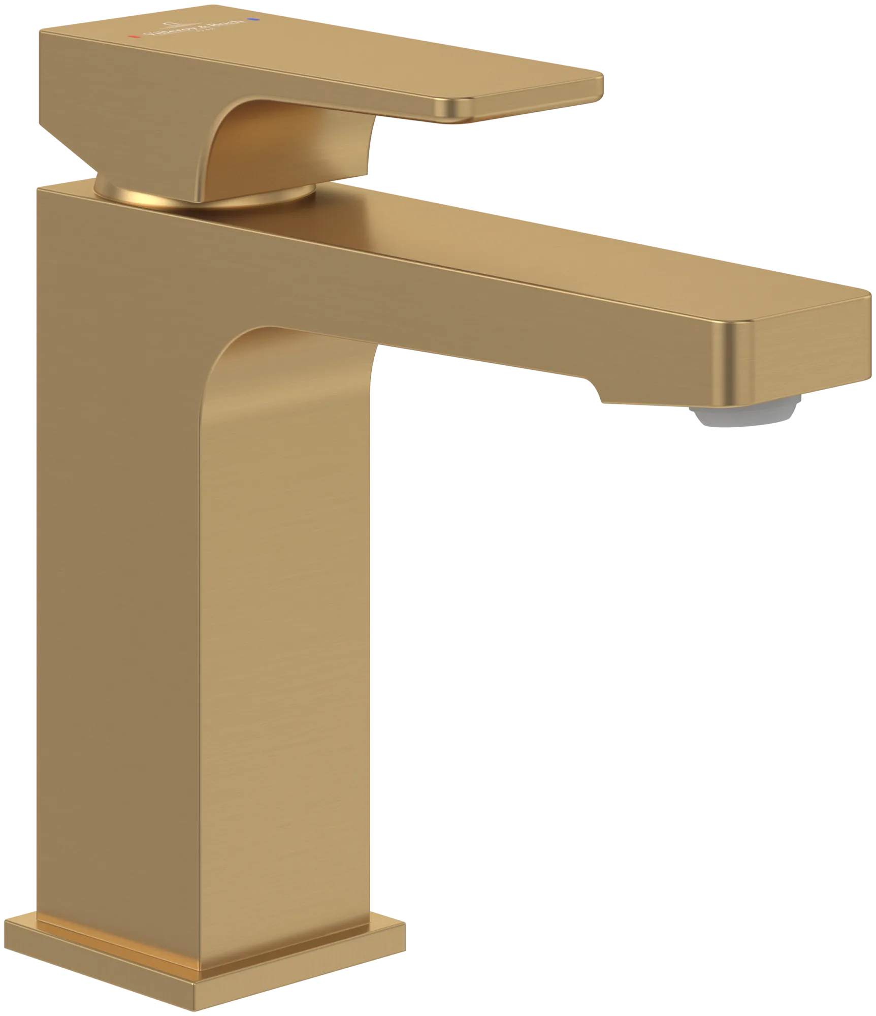 Einhand-Waschtischarmatur „Architectura Square“ 16,5 cm Ausladung 130 mm in Brushed Gold Einhand-Waschtischarmatur „Architectura Square“ 16,5 cm Ausladung 130 mm in Brushed Gold