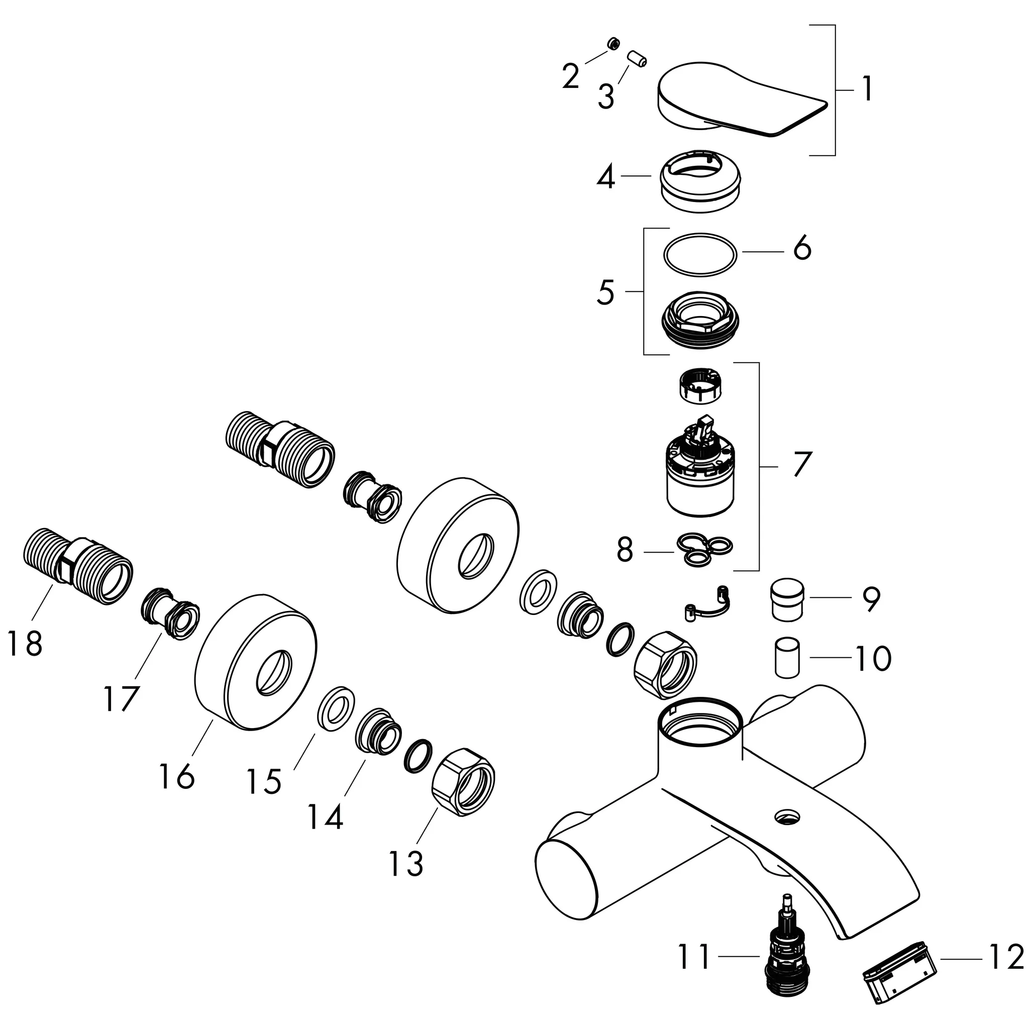 Hansgrohe Vivenis Einhebel-Wannenmischer Original Aufputz, Chrom Hansgrohe Vivenis Einhebel-Wannenmischer Original Aufputz, Chrom