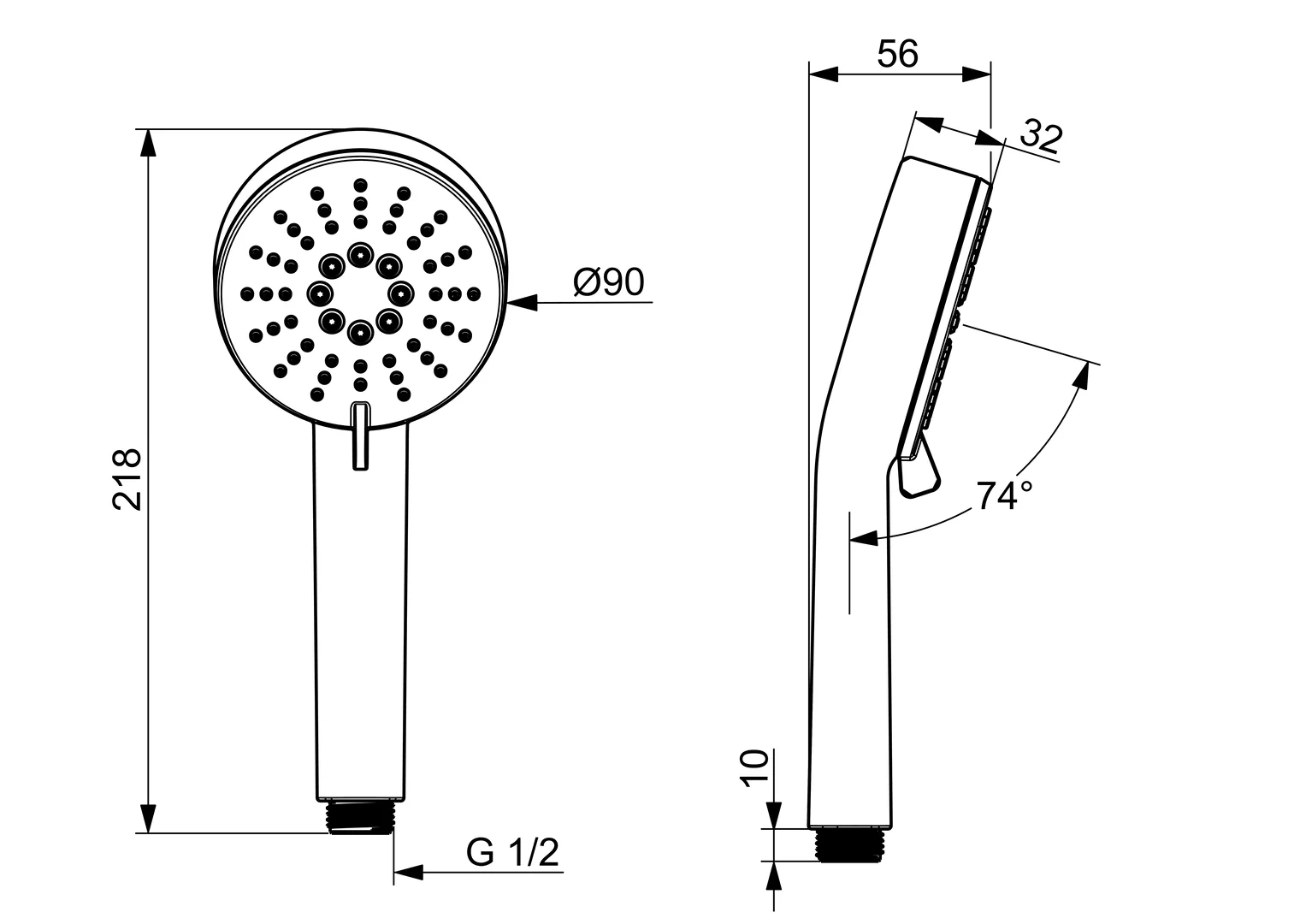 HansaBASIC Handbrause HansaBASIC 5562 3-strahlig Chrom