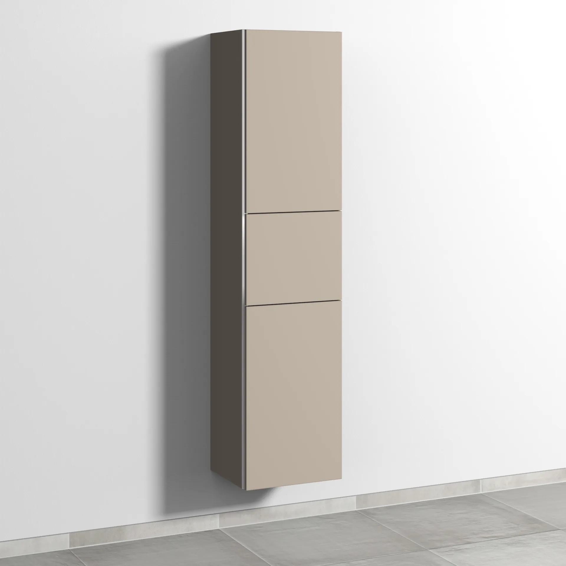 Sanipa Hochschrank „3way“ 400 × 1700 × 345 mm Anschlag rechts, in Sandgrau (matt), Anschlag rechts