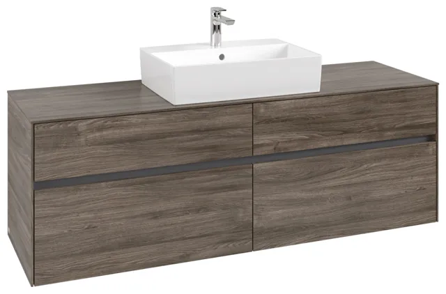 Villeroy & Boch Waschtischunterschrank „Collaro“ 1600 × 548 × 500 mm Stone Oak, ohne Beleuchtung, für Becken mittig Villeroy & Boch Waschtischunterschrank „Collaro“ 1600 × 548 × 500 mm Stone Oak, ohne Beleuchtung, für Becken mittig