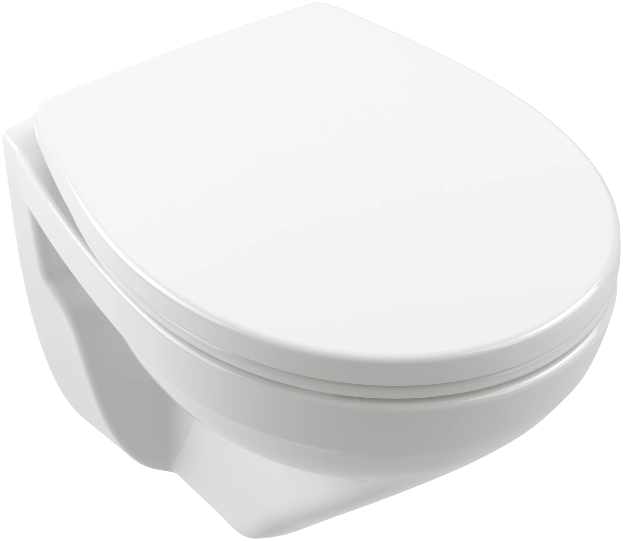 Villeroy & Boch Newo Tiefspül-WC Compact spülrandlos Newo 4689R0, Oval, wandhängend, Weiß Alpin