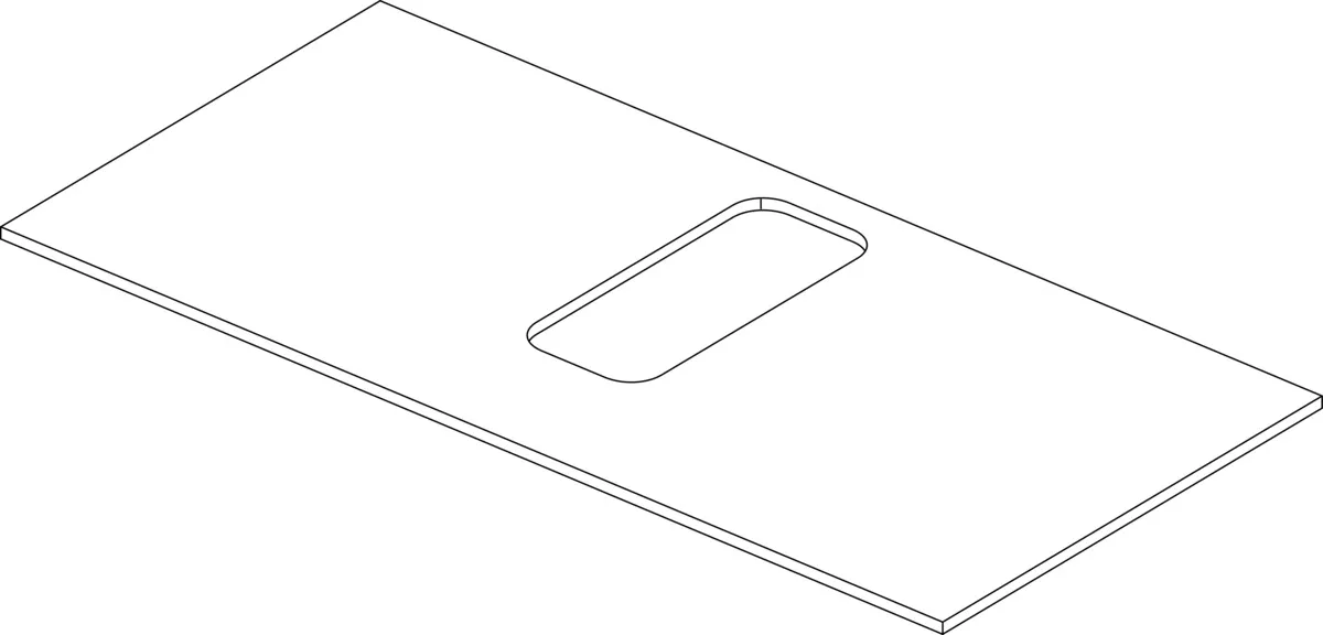 Ideal Standard Adapto Deckplatte, Walnuss Dekor, für Waschtischunterschrank 1050 mm