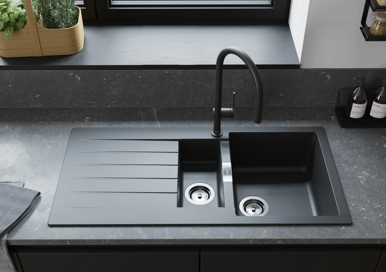 Hansgrohe Talis M54 Einhebel-Küchenmischer 210, Ausziehschlauch, 1-Jet, sBox, mattschwarz
