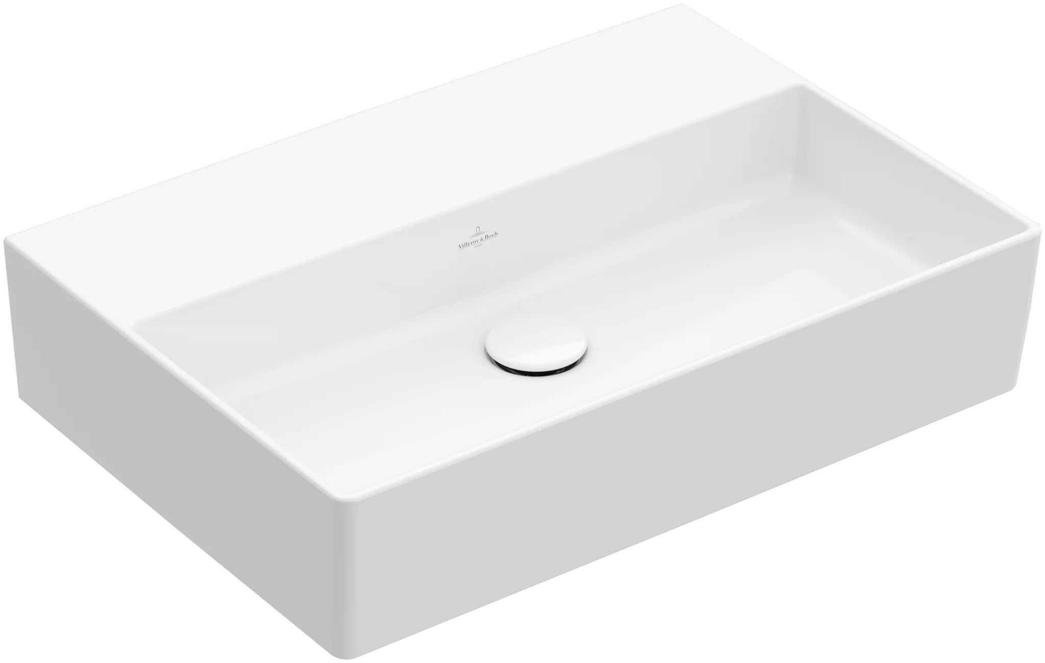 Villeroy & Boch Memento 2.0 Waschbecken 600x420mm, TitanCeram, Rechteck, ohne Überlauf, Weiß Alpin
