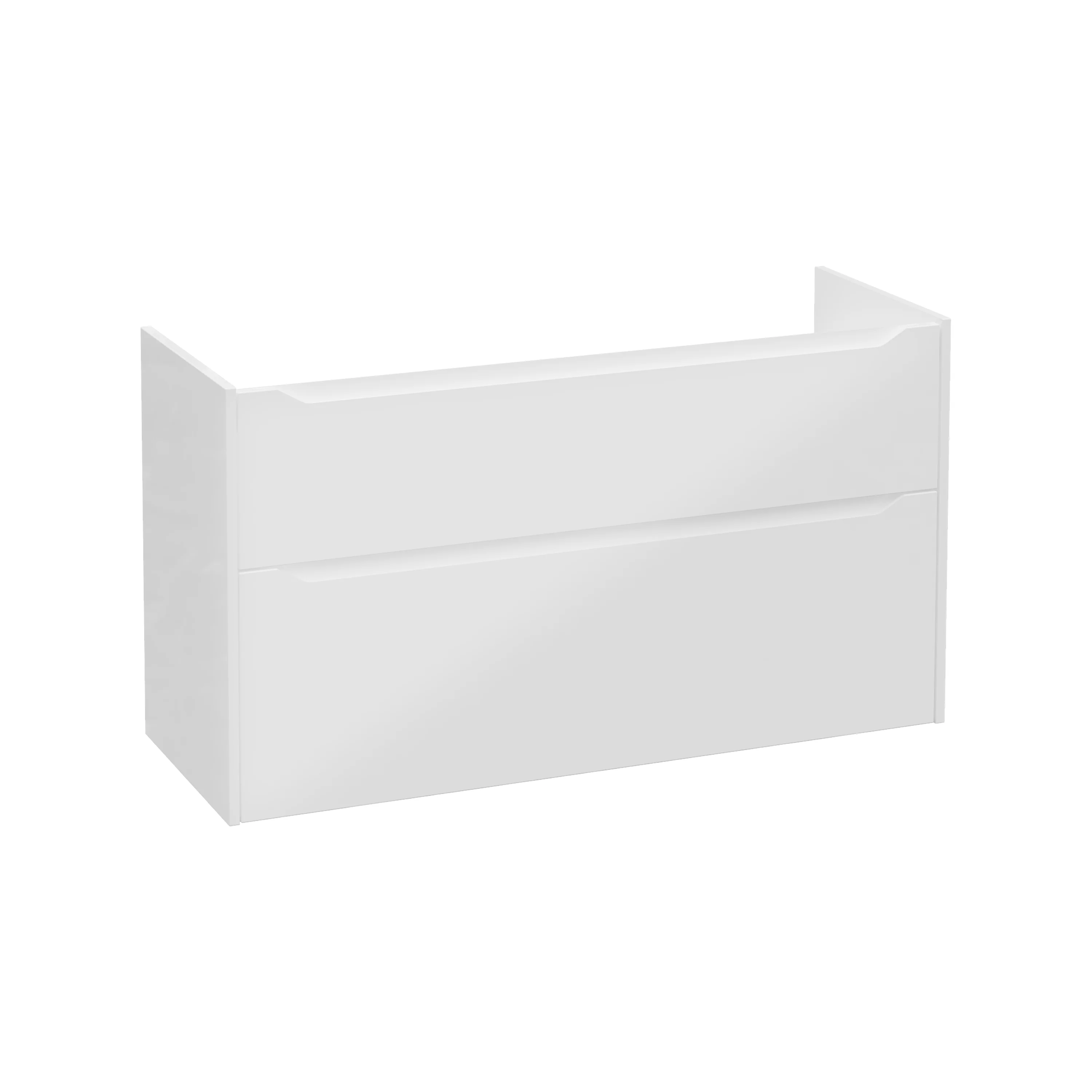 New Integra Square Waschtischunterschrank mit 2 Vollauszügen 117 x 45 x 65 cm (BxTxH) Weiß Hochglanz New Integra Square Waschtischunterschrank mit 2 Vollauszügen 117 x 45 x 65 cm (BxTxH) Weiß Hochglanz
