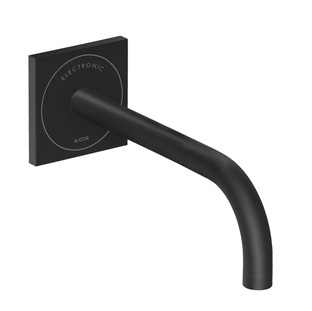 Hansgrohe AXOR Uno Elektronik-Waschtischmischer Unterputz, Mattschwarz, Ausladung 225 mm, Normalstrahl, max. Durchfluss 5 l/min