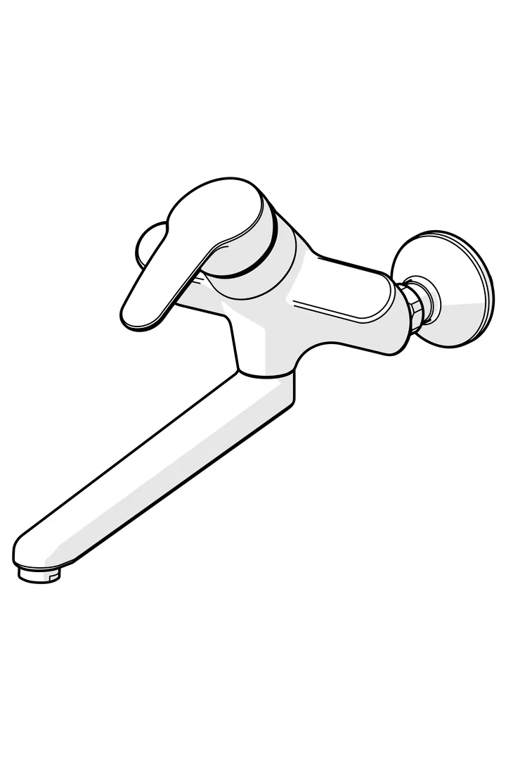 HansaMIX Waschtischarmatur, Einhebelmischer, Wandmontage, Chrom HansaMIX Waschtischarmatur, Einhebelmischer, Wandmontage, Chrom