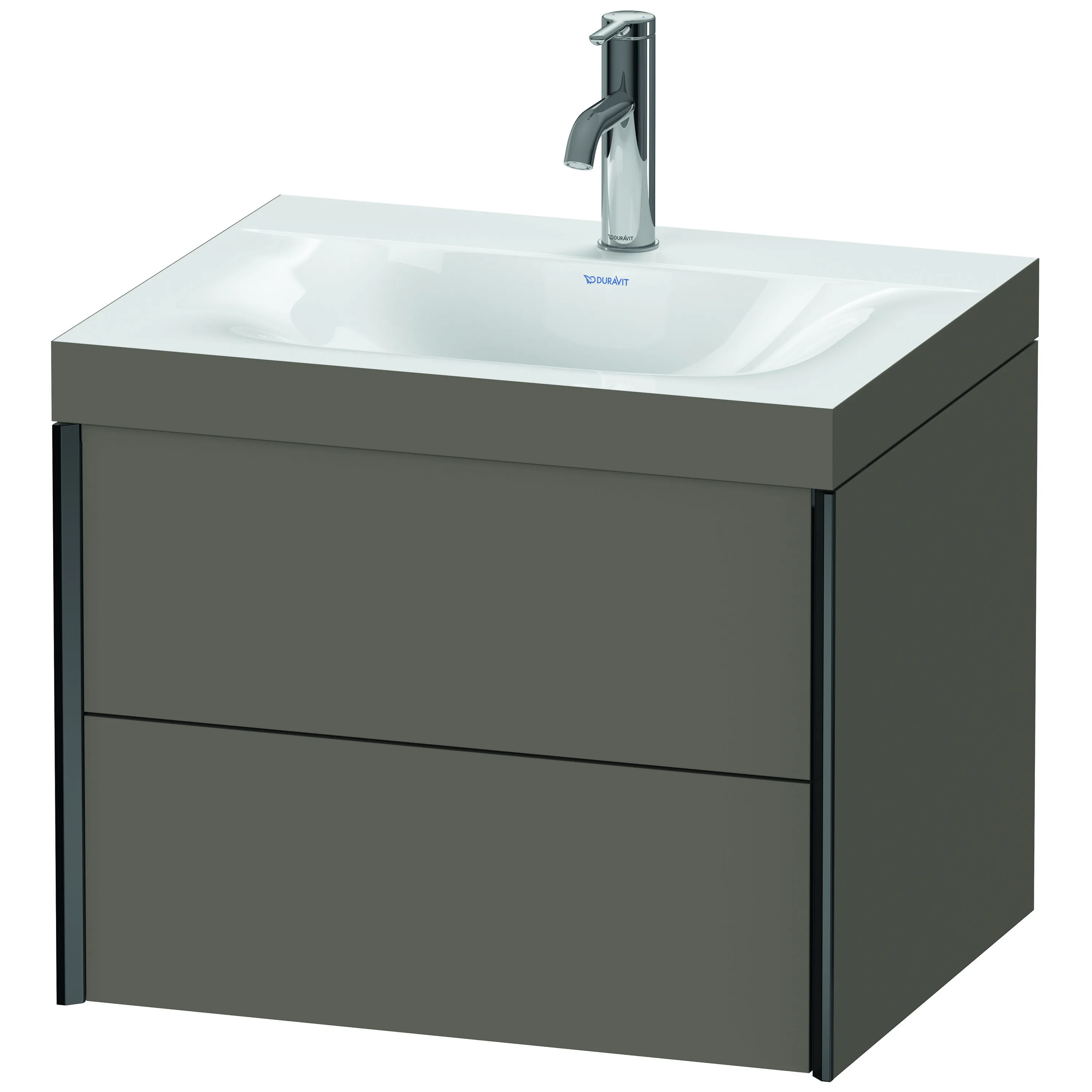 Duravit Waschtischunterschrank wandhängend „XViu“ 60 × 50,3 × 48 cm in Flannel Grey Seidenmatt