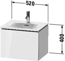 Duravit Waschtischunterschrank wandhängend „L-Cube“ 52 × 40 × 42,1 cm in Betongrau Matt