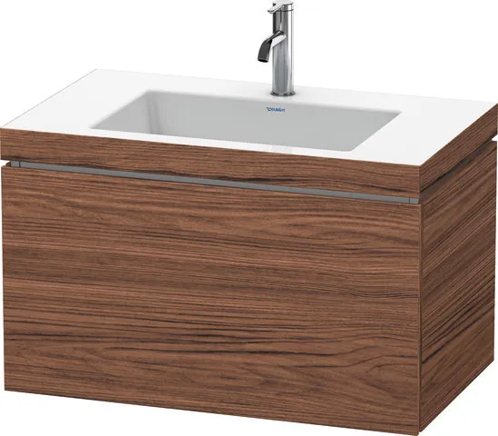 Duravit Möbelset c-shaped Set wandhängend wandhängend „L-Cube“ 80 × 50 × 48 cm Nussbaum Dunkel