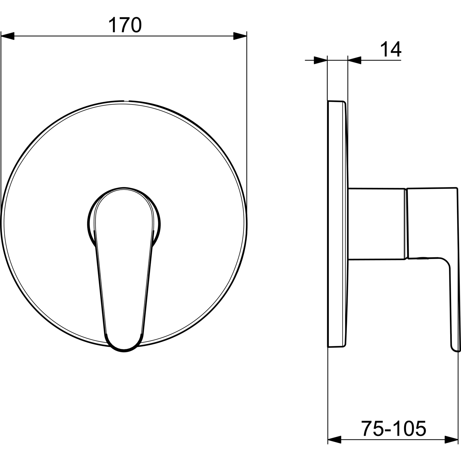 EHM Fertigset für Brause-Batterie VANTIS 8261 Rosette rund Chrom