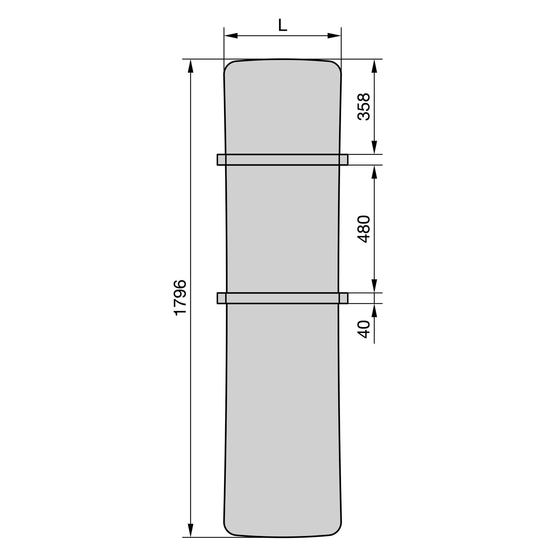 Zehnder Folio Belt FZB-120-052 1156x16x530 RAL 9016