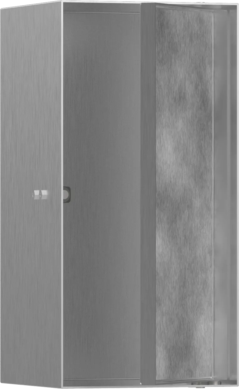 Hansgrohe XtraStoris Rock Wandnische mit befliesbarer Tür, 300 x 150 x 140 mm, Edelstahl gebürstet
