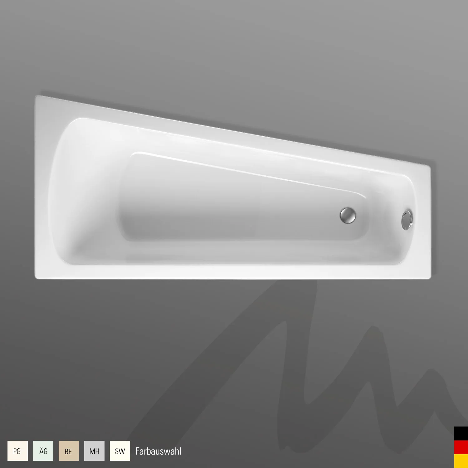 Mauersberger Acryl-Badewanne ascea 165⁄80 links, 1650x800x480, Farbgruppe: 2 Mauersberger Acryl-Badewanne ascea 165⁄80 links, 1650x800x480, Farbgruppe: 2