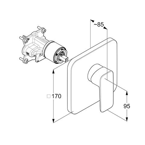 PURE & STYLE UPBrauseEHM FeinbauSet mit Funktionseinheit chrom PURE & STYLE UPBrauseEHM FeinbauSet mit Funktionseinheit chrom