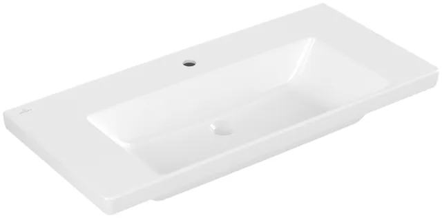 Villeroy & Boch Wandwaschtisch aus TitanCeram „Subway 3.0“ 1000 × 470 × 165 mm, ohne Hahnlochbohrung, Hahnlochposition mittig in Weiß Alpin Villeroy & Boch Wandwaschtisch aus TitanCeram „Subway 3.0“ 1000 × 470 × 165 mm, ohne Hahnlochbohrung, Hahnlochposition mittig in Weiß Alpin