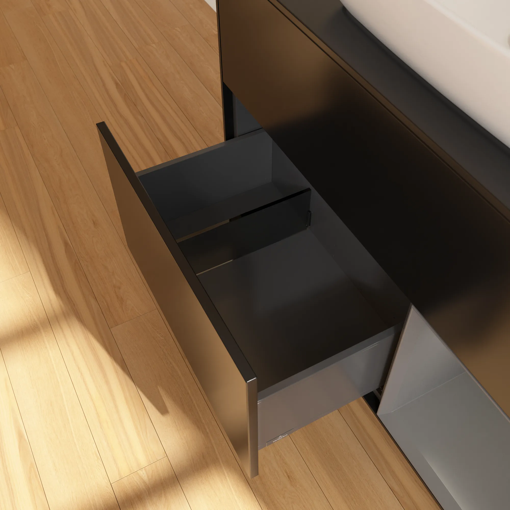 Villeroy & Boch Waschbeckenunterschrank Finion F78, 1000 x 603 x 501 mm, Black Matt Lacquer, mit Beleuchtung und Push-to-open Funktion Villeroy & Boch Waschbeckenunterschrank Finion F78, 1000 x 603 x 501 mm, Black Matt Lacquer, mit Beleuchtung und Push-to-open Funktion