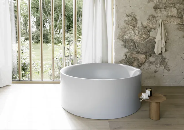 Bette BettePond Oval Badewanne Blue Satin 1500x1500x450 mm Freistehend 2-Sitzer glasierter Titan-Stahl
