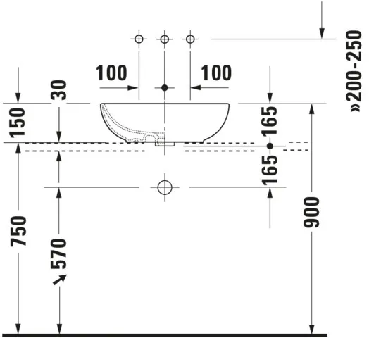 Aufsatzwaschtisch, mit Überlauf Aufsatzwaschtisch, mit Überlauf