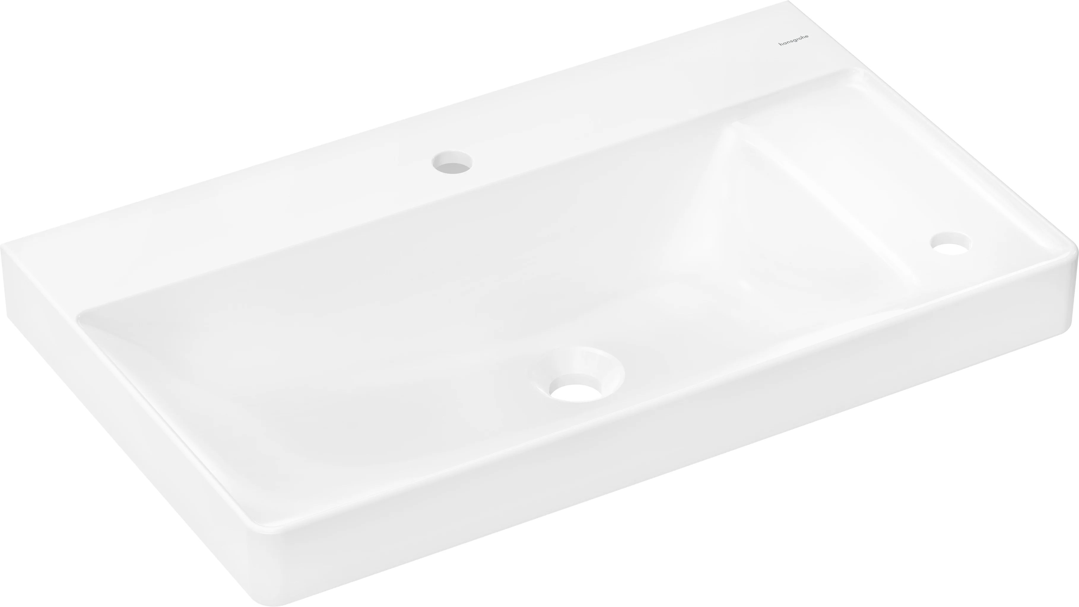Hansgrohe Xelu Q Waschtisch, weiß, 800x480 mm, wandhängend mit Ablage rechts und 2 Hahnlöchern Hansgrohe Xelu Q Waschtisch, weiß, 800x480 mm, wandhängend mit Ablage rechts und 2 Hahnlöchern