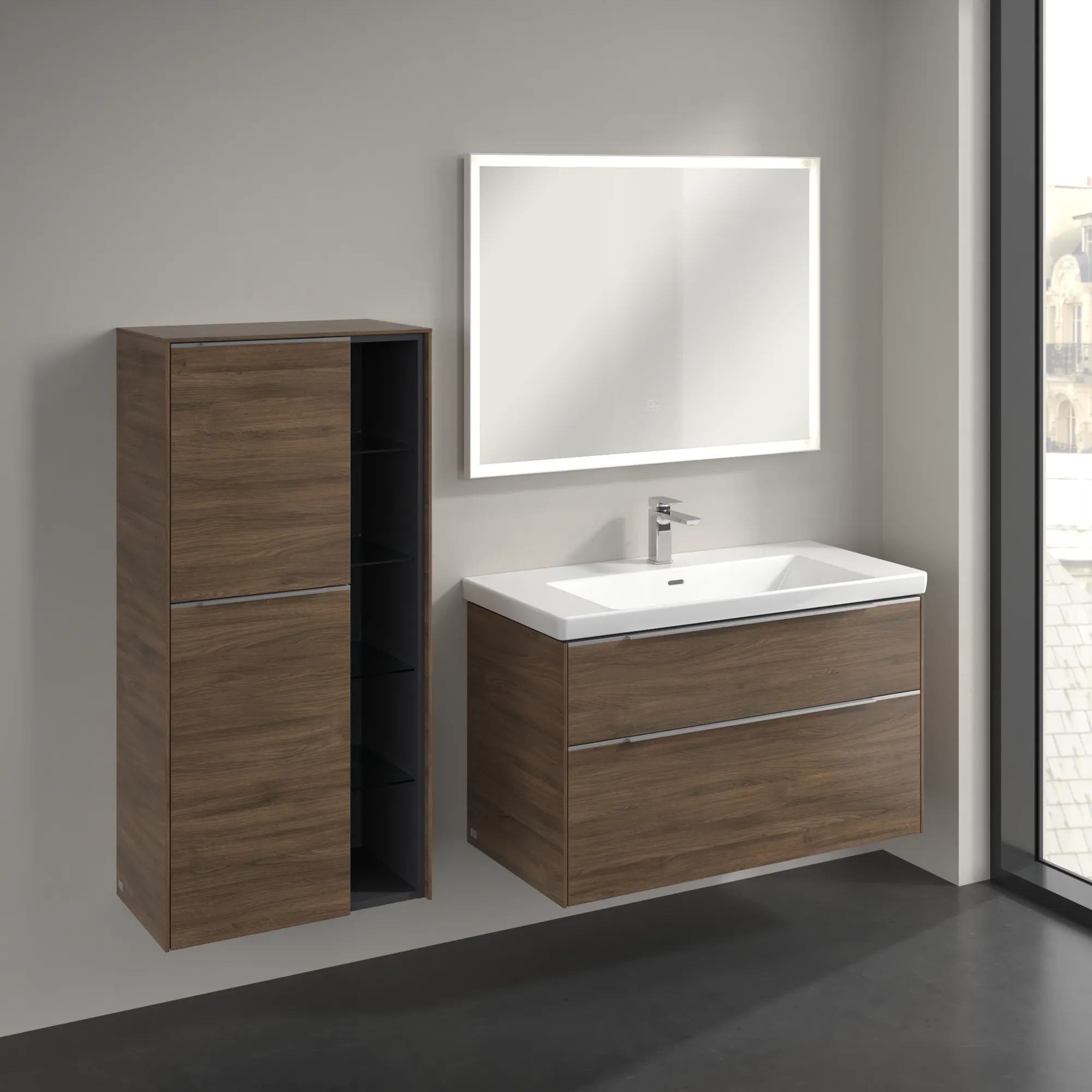 Villeroy & Boch Mittelschrank „Subway 3.0“ 57,4 × 120 × 36,2 × 36,2 cm 2 Türen, Anschlag (Scharnier) links, 2 Türen, Anschlag links Villeroy & Boch Mittelschrank „Subway 3.0“ 57,4 × 120 × 36,2 × 36,2 cm 2 Türen, Anschlag (Scharnier) links, 2 Türen, Anschlag links