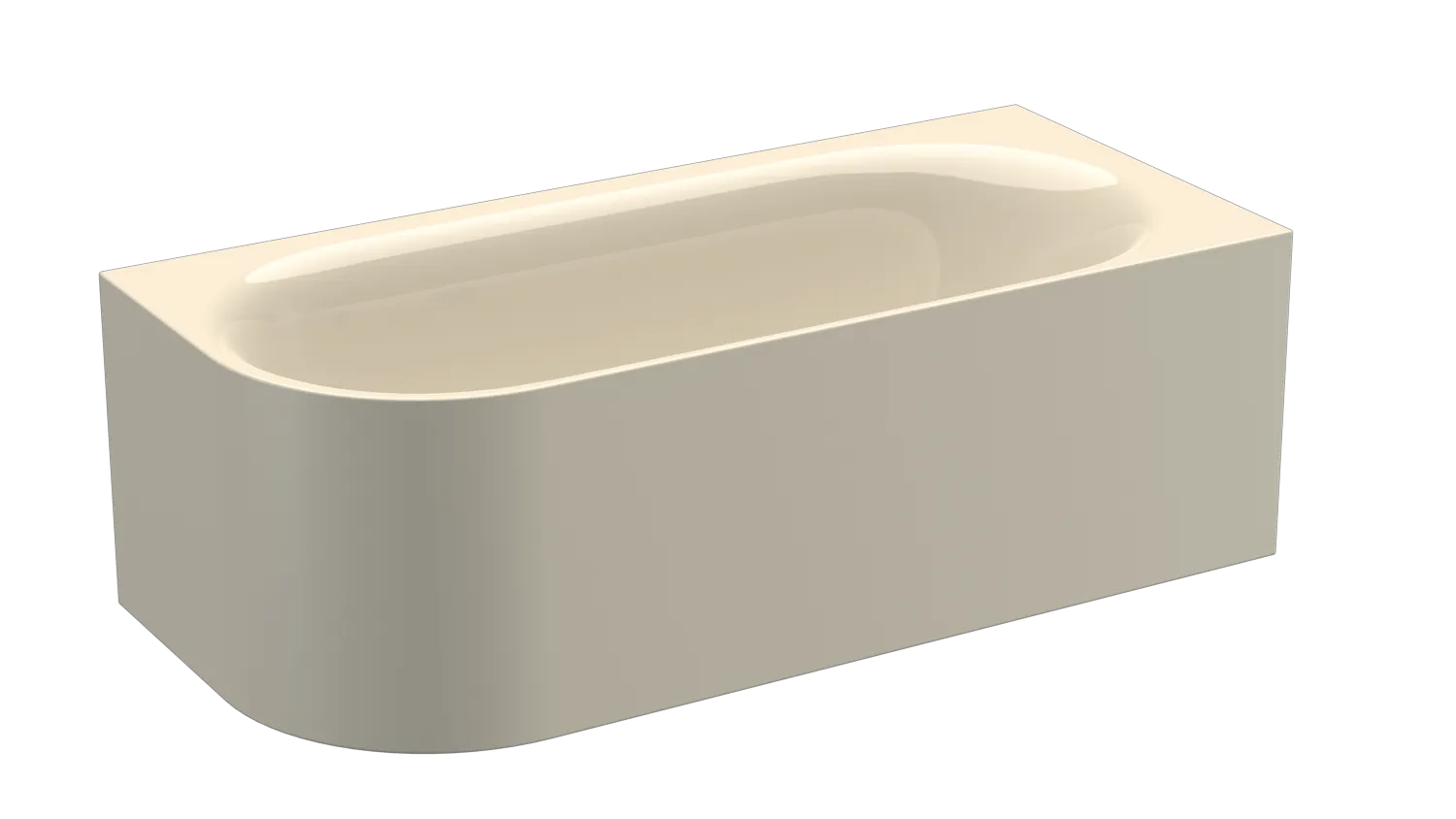 Bette BetteLux Oval V Silhouette Badewanne, Eck, Sonderform, 1750x800x450 mm, Pergamon, glasierter Titan-Stahl, 2-Sitzer, Schürzen-Badewanne