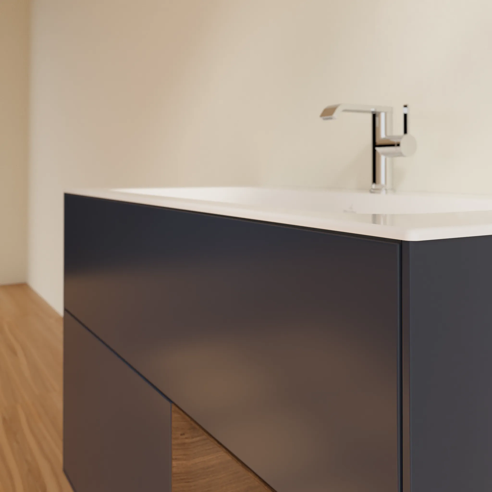 Villeroy & Boch Waschtischunterschrank „Finion“ für Schrankwaschtisch 996 × 591 × 498 mm Midnight Blue Matt Lacquer, für Becken mittig