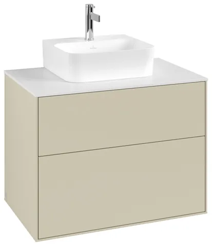 Villeroy & Boch Waschtischunterschrank „Finion“ für Schrankwaschtisch 80 × 60,3 × 50,1 cm 2 Schubladen, für Waschtischposition mittig mittig