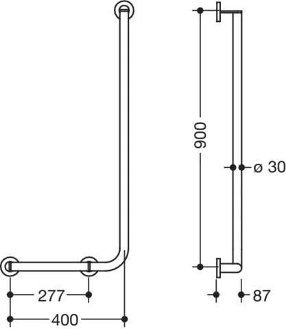 HEWI Haltegriff Ausführung links „System 900“