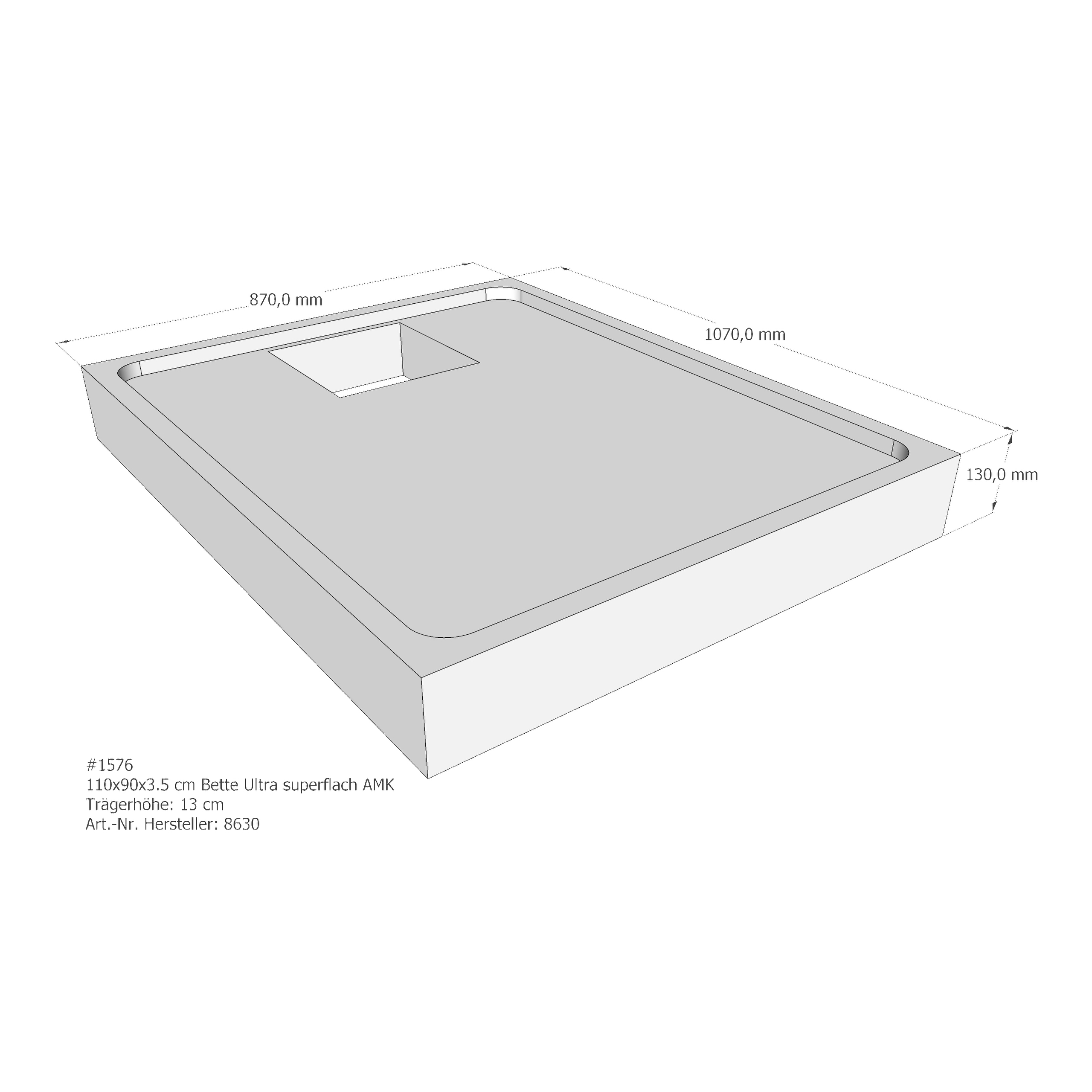 Duschwannenträger für Bette Ultra (superflach) 110 × 90 × 3,5 cm Breite: 90 cm / Länge: 110 cm Duschwannenträger für Bette Ultra (superflach) 110 × 90 × 3,5 cm Breite: 90 cm / Länge: 110 cm