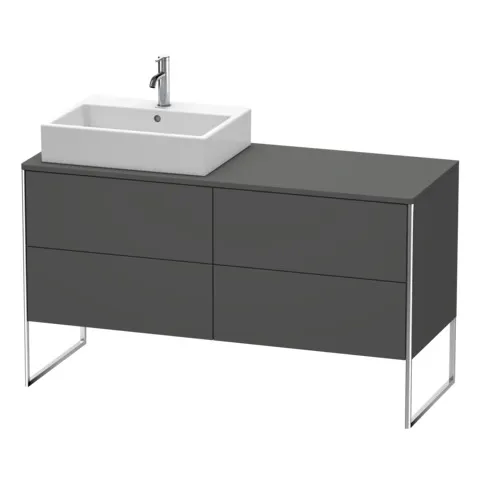 Duravit Waschtischunterschrank bodenstehend „XSquare“ 140 × 77,8 × 54,8 cm Graphit Matt
