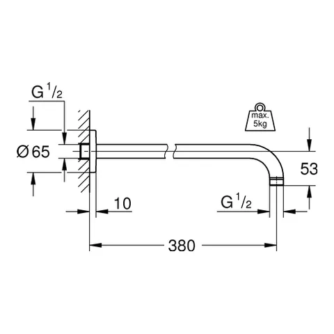 Brausearm Rainshower 28361, Ausladung 380 mm, chrom Brausearm Rainshower 28361, Ausladung 380 mm, chrom