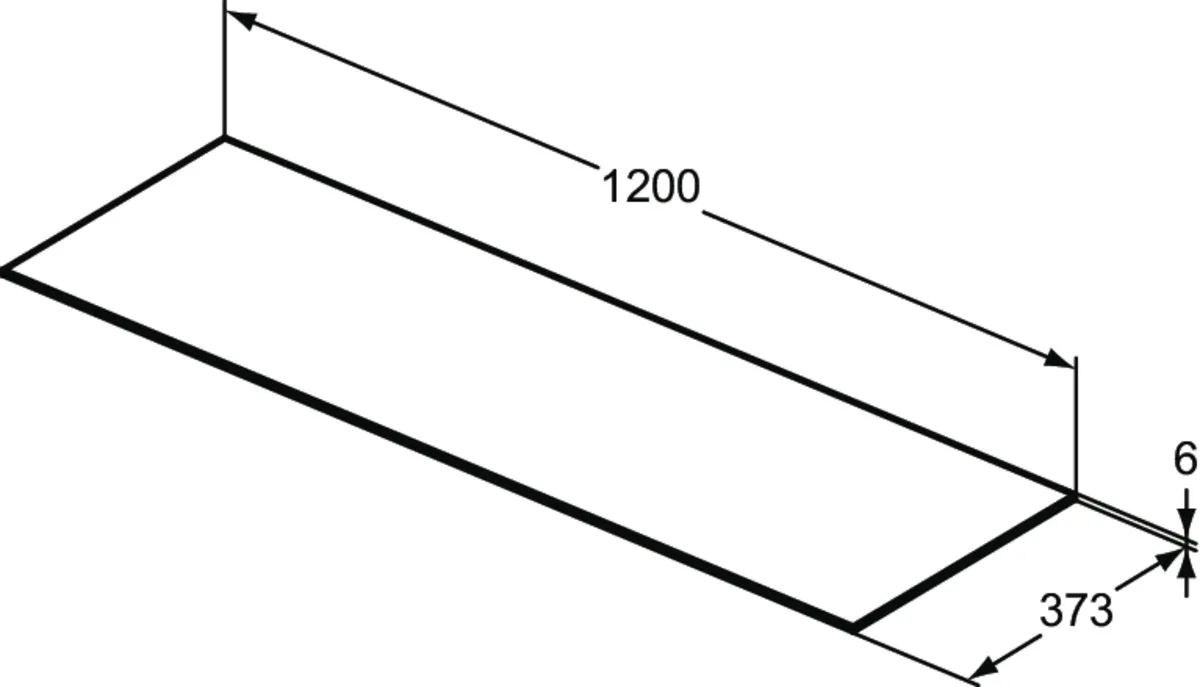 Waschtischplatte Conca, aus Keramik, 1202x373x6mm, Marmor Noir Desir
