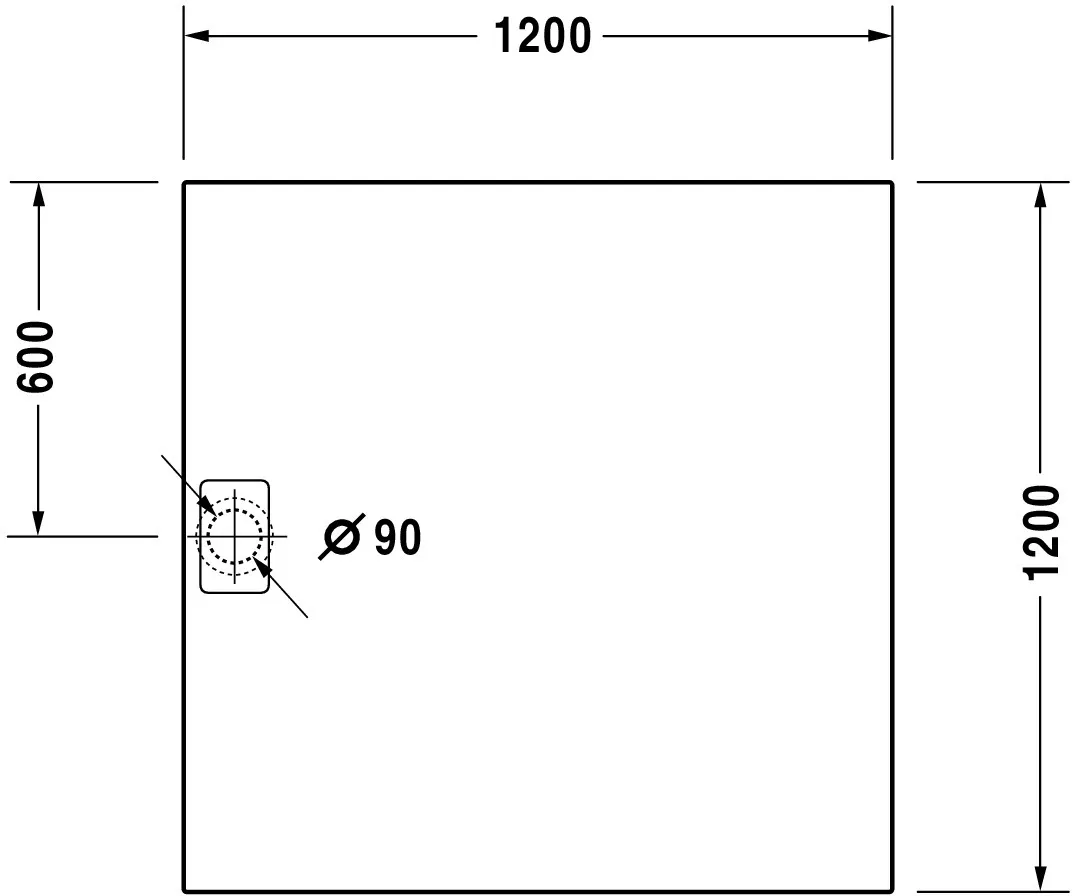 Duravit quadrat Duschwanne „Stonetto“ 120 × 120 cm in Beton Matt