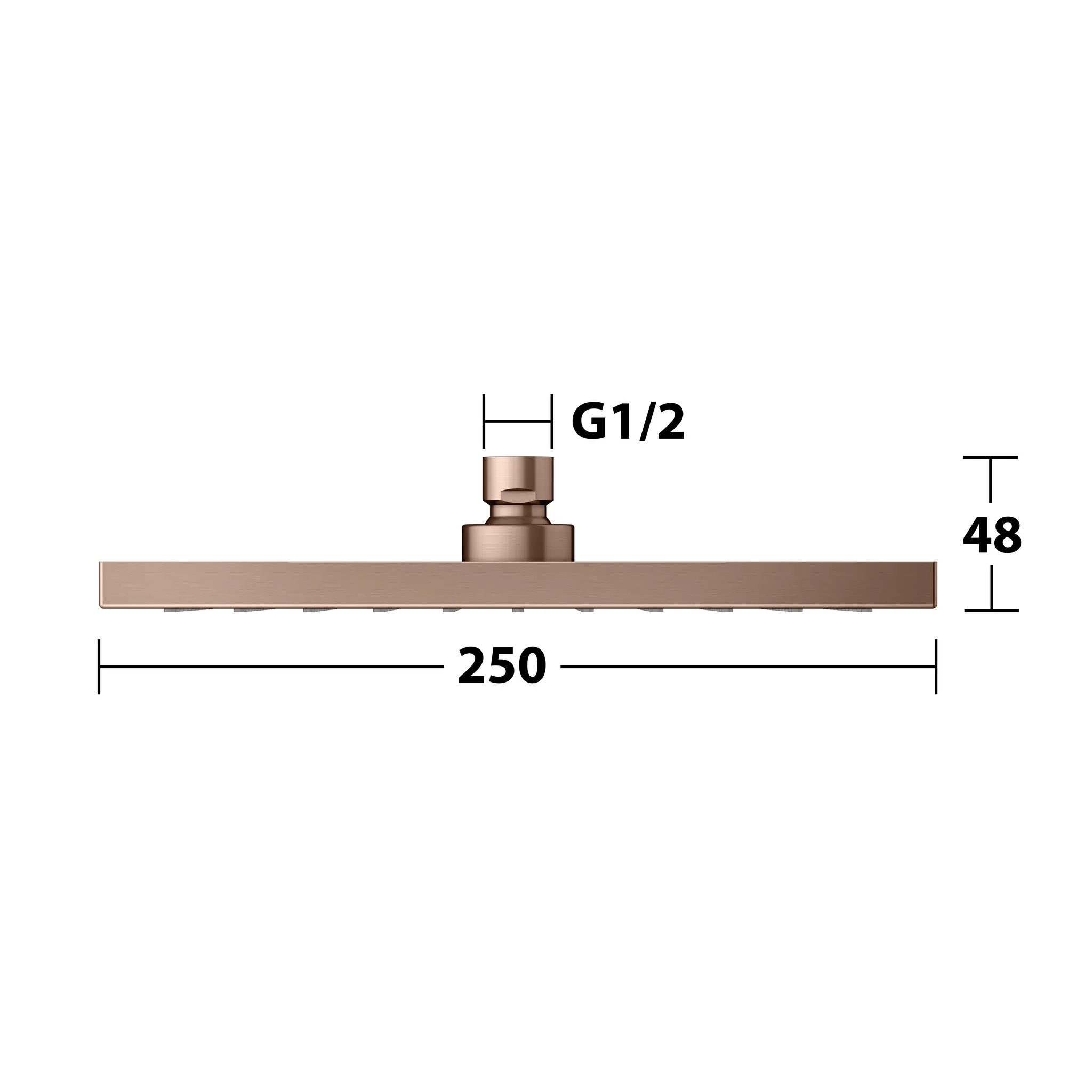 KEUCO Kopfbrause aus Kunststoff 250 x 250 mm Rotgold gebürstet KEUCO Kopfbrause aus Kunststoff 250 x 250 mm Rotgold gebürstet