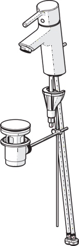Einhand-Waschtischarmatur mit Zugstange „Vantis“ Ausladung 109 mm in Chrom Einhand-Waschtischarmatur mit Zugstange „Vantis“ Ausladung 109 mm in Chrom