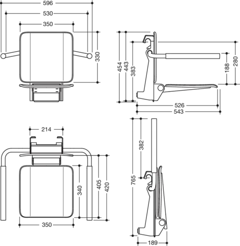 Einhängesitz „System 900“ in Weiß tiefmatt / Signalweiß matt Einhängesitz „System 900“ in Weiß tiefmatt / Signalweiß matt