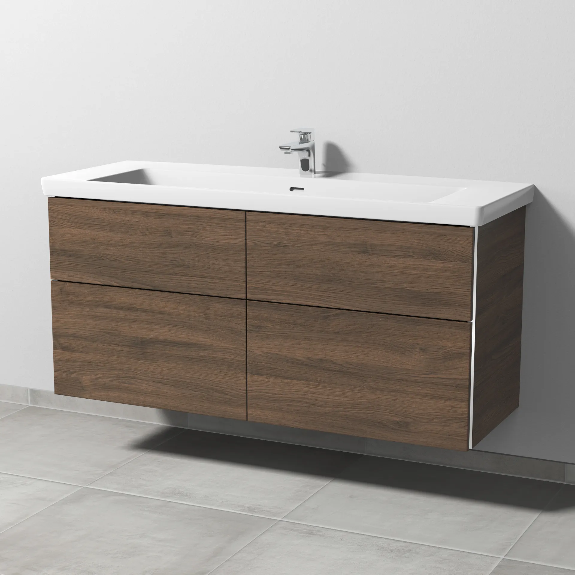 Sanipa Waschtischunterschrank „3way“ 1255 × 588 × 462 mm in Eiche Arizona, Becken mittig, mit Hahnlochbohrung Sanipa Waschtischunterschrank „3way“ 1255 × 588 × 462 mm in Eiche Arizona, Becken mittig, mit Hahnlochbohrung