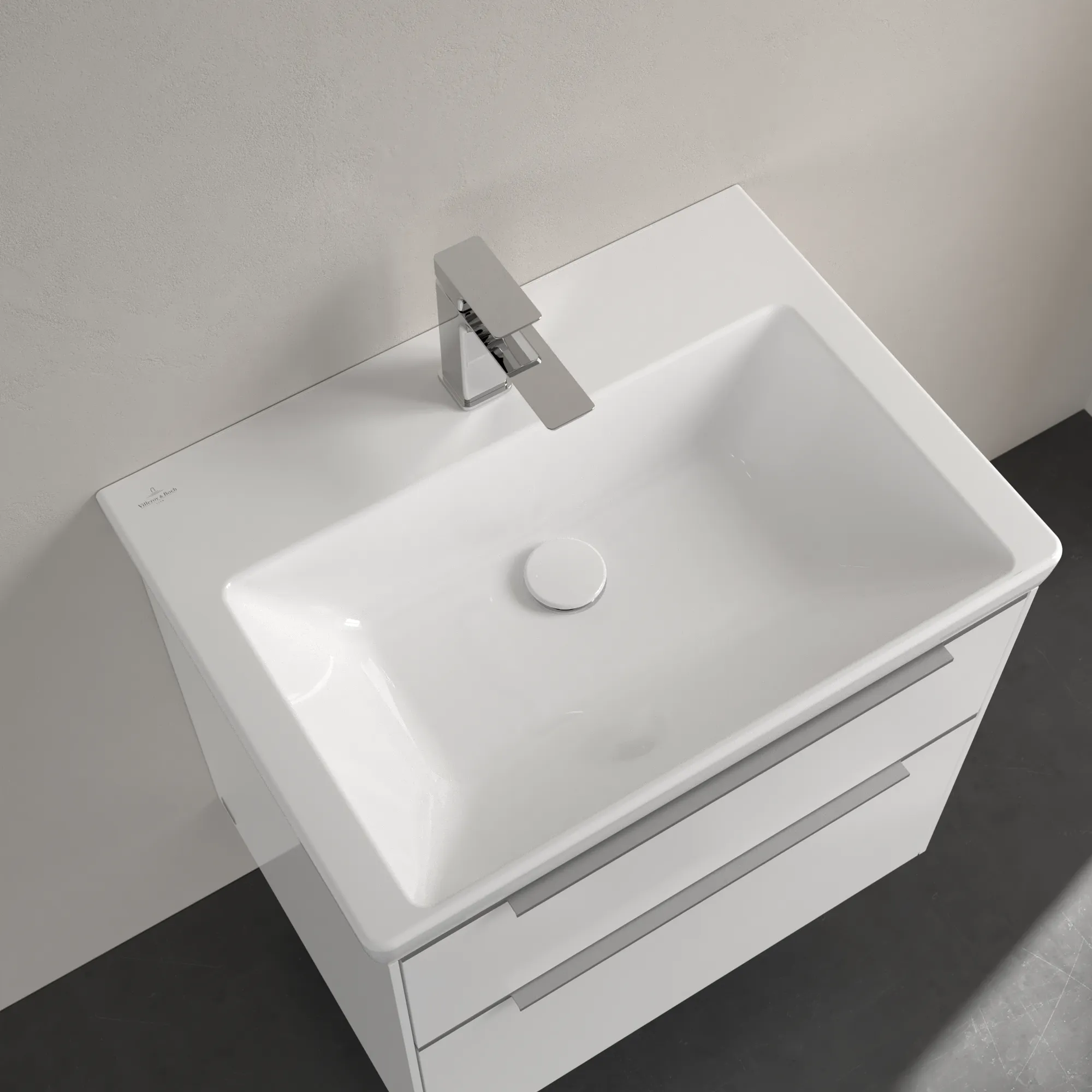 Villeroy & Boch Schrankwaschtisch Subway 3.0, 4A7066, weiß Alpin CeramicPlus, 165x650x470 mm, TitanCeram, glänzend, ohne Überlauf, für 3-Loch-Armatur
