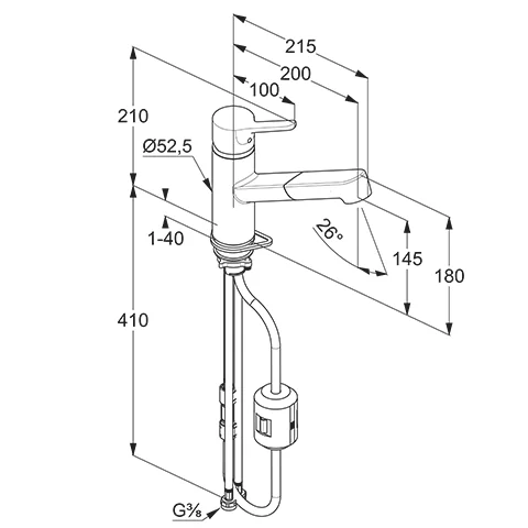 Kludi-M1 Spültisch-Einhandmischer, chrom, DN 15, Einhebelmischer, herausziehbarer Auslauf, DVGW-zugelassen Kludi-M1 Spültisch-Einhandmischer, chrom, DN 15, Einhebelmischer, herausziehbarer Auslauf, DVGW-zugelassen