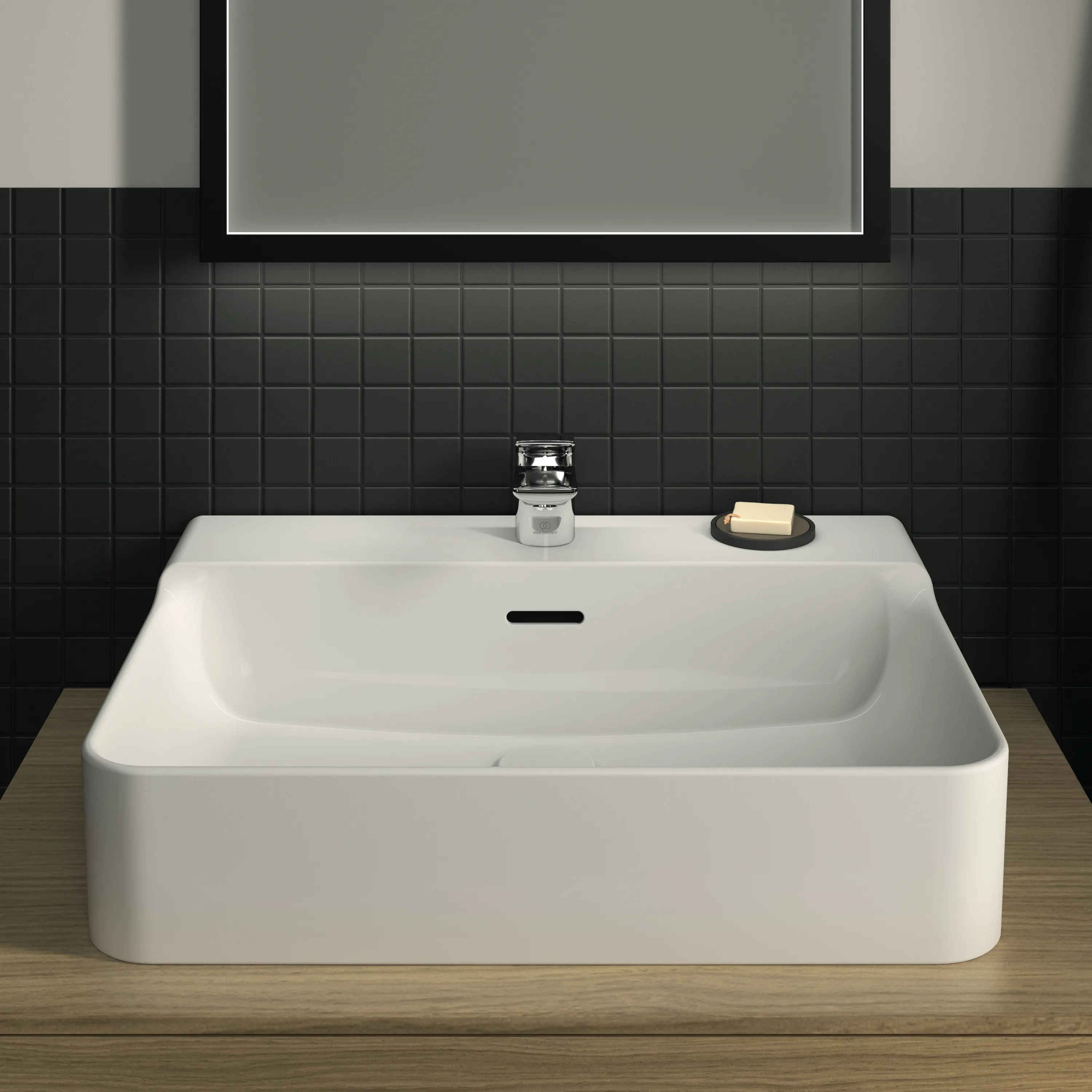 Ideal Standard Conca Waschtisch, 1 Hahnloch, Weißen mit IdealPlus, 600x450x165 mm