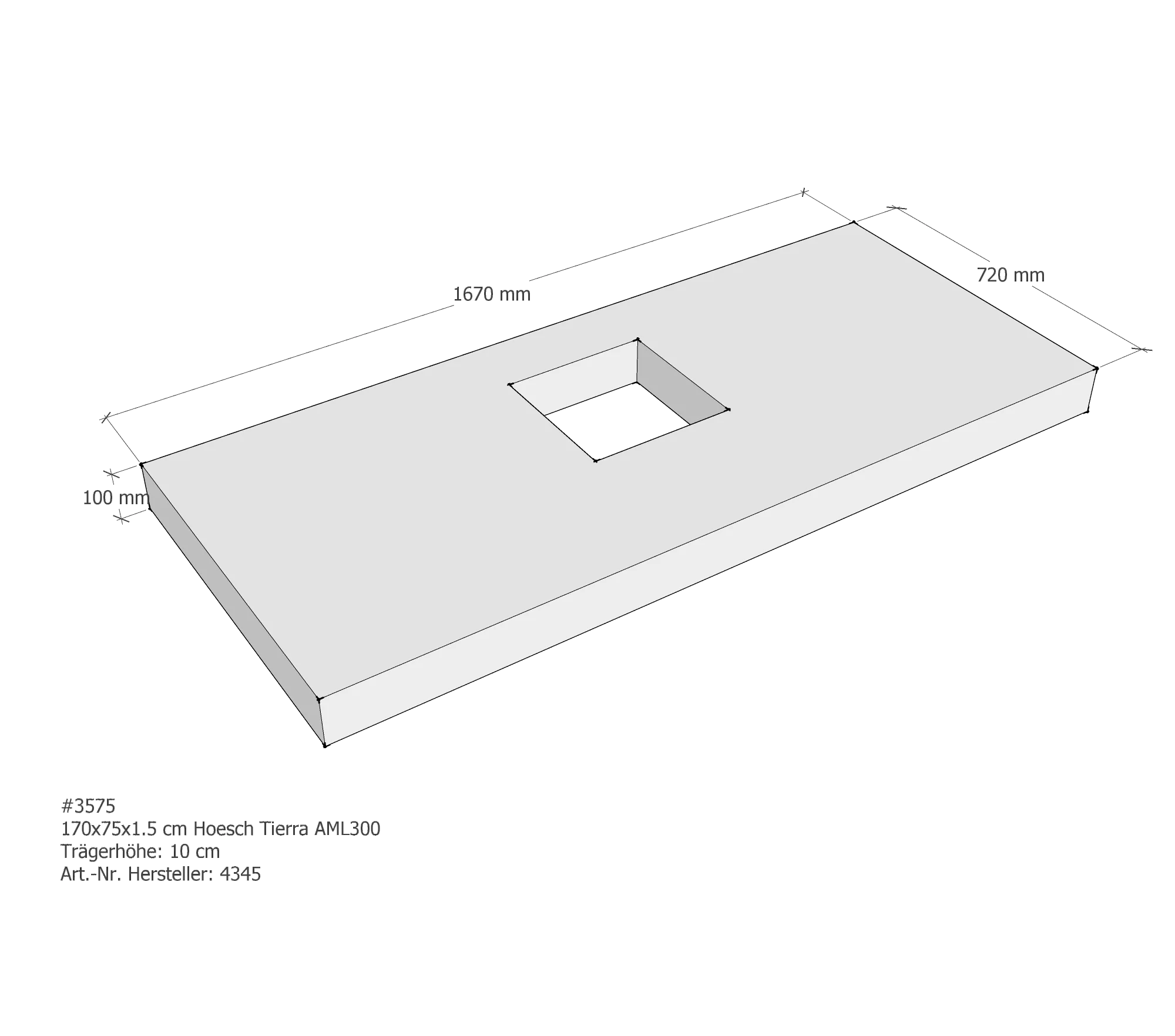 Duschwannenträger für Hoesch Tierra 170 × 75 × 1,5 cm Duschwannenträger für Hoesch Tierra 170 × 75 × 1,5 cm