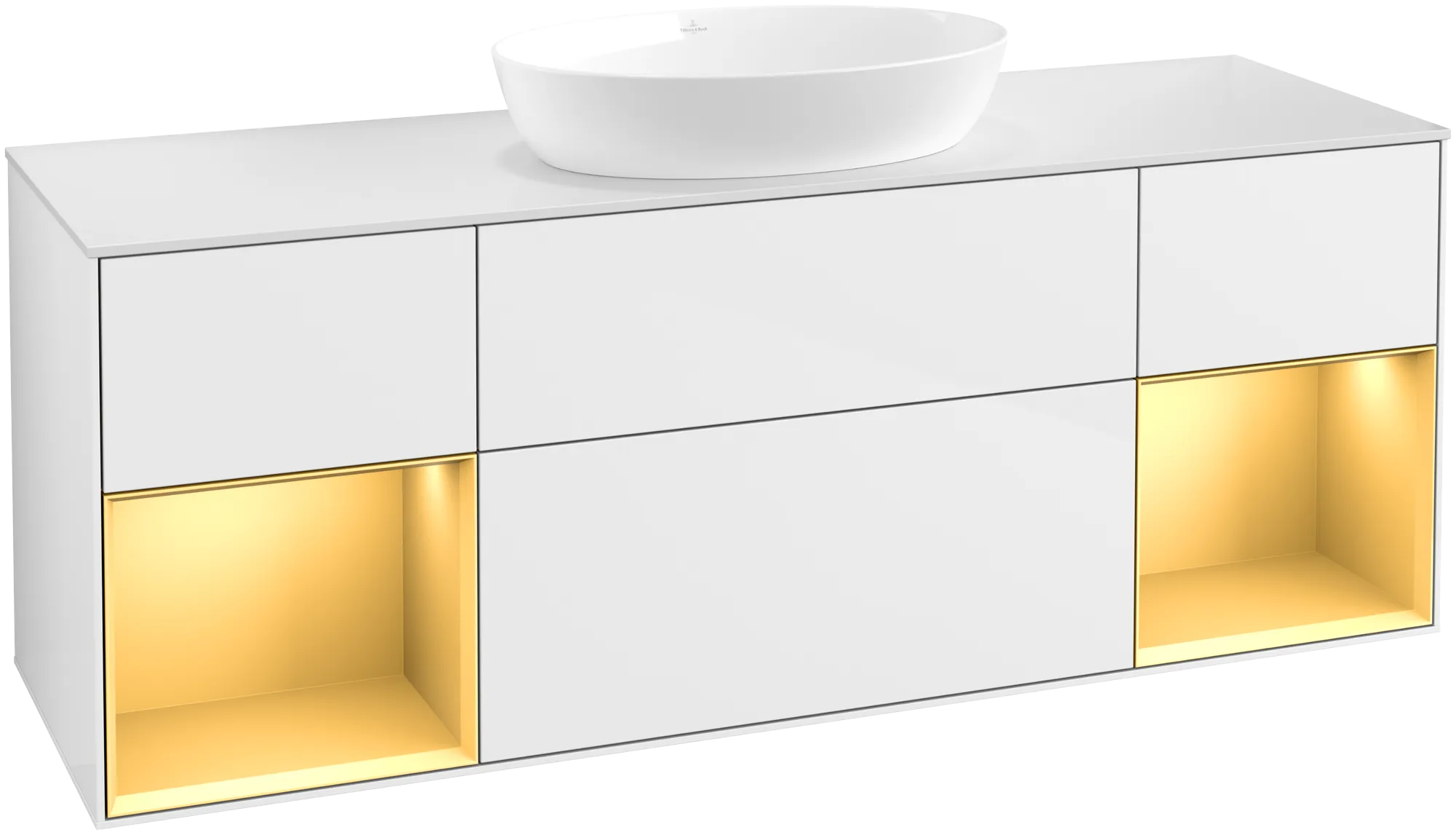 Villeroy & Boch Waschbeckenunterschrank Finion FD0, Eckig, Beleuchtet, 1600x603x501mm