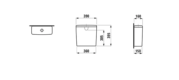 Laufen Spülkasten LUA/MEDA 160x390x395 Wasseranschluss hinten bahamabeige Laufen Spülkasten LUA/MEDA 160x390x395 Wasseranschluss hinten bahamabeige