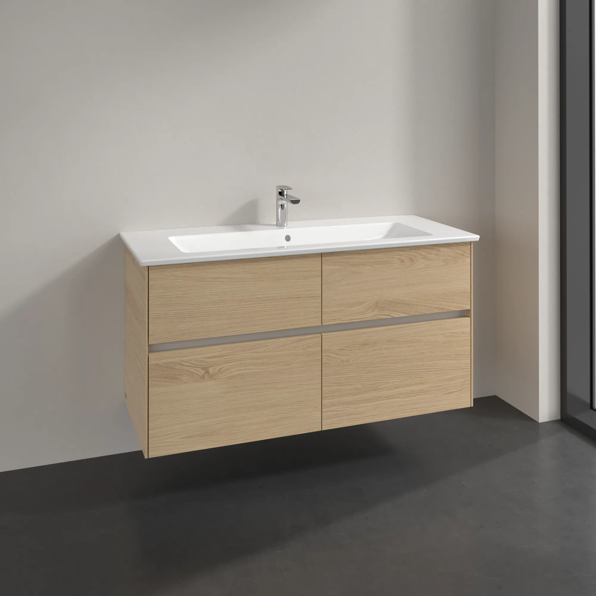 Villeroy & Boch Waschtischunterschrank „Collaro“ 1161 × 610 × 480 mm Nordic Oak, ohne Beleuchtung, für Becken mittig Villeroy & Boch Waschtischunterschrank „Collaro“ 1161 × 610 × 480 mm Nordic Oak, ohne Beleuchtung, für Becken mittig
