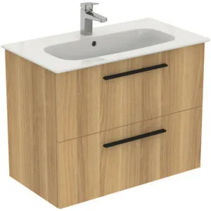 Möbelpaket i.life A mit Waschtisch 80cm und Unterschrank mit schwarzem Griff Weiß matt Möbelpaket i.life A mit Waschtisch 80cm und Unterschrank mit schwarzem Griff Weiß matt