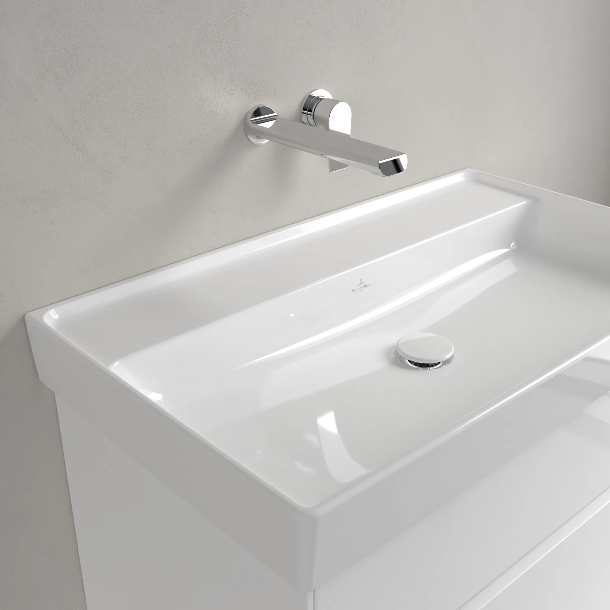 Villeroy & Boch Schrankwaschtisch aus TitanCeram „Collaro“ 800 × 465 × 160 mm, ohne Hahnlochbohrung in Weiß Alpin Villeroy & Boch Schrankwaschtisch aus TitanCeram „Collaro“ 800 × 465 × 160 mm, ohne Hahnlochbohrung in Weiß Alpin