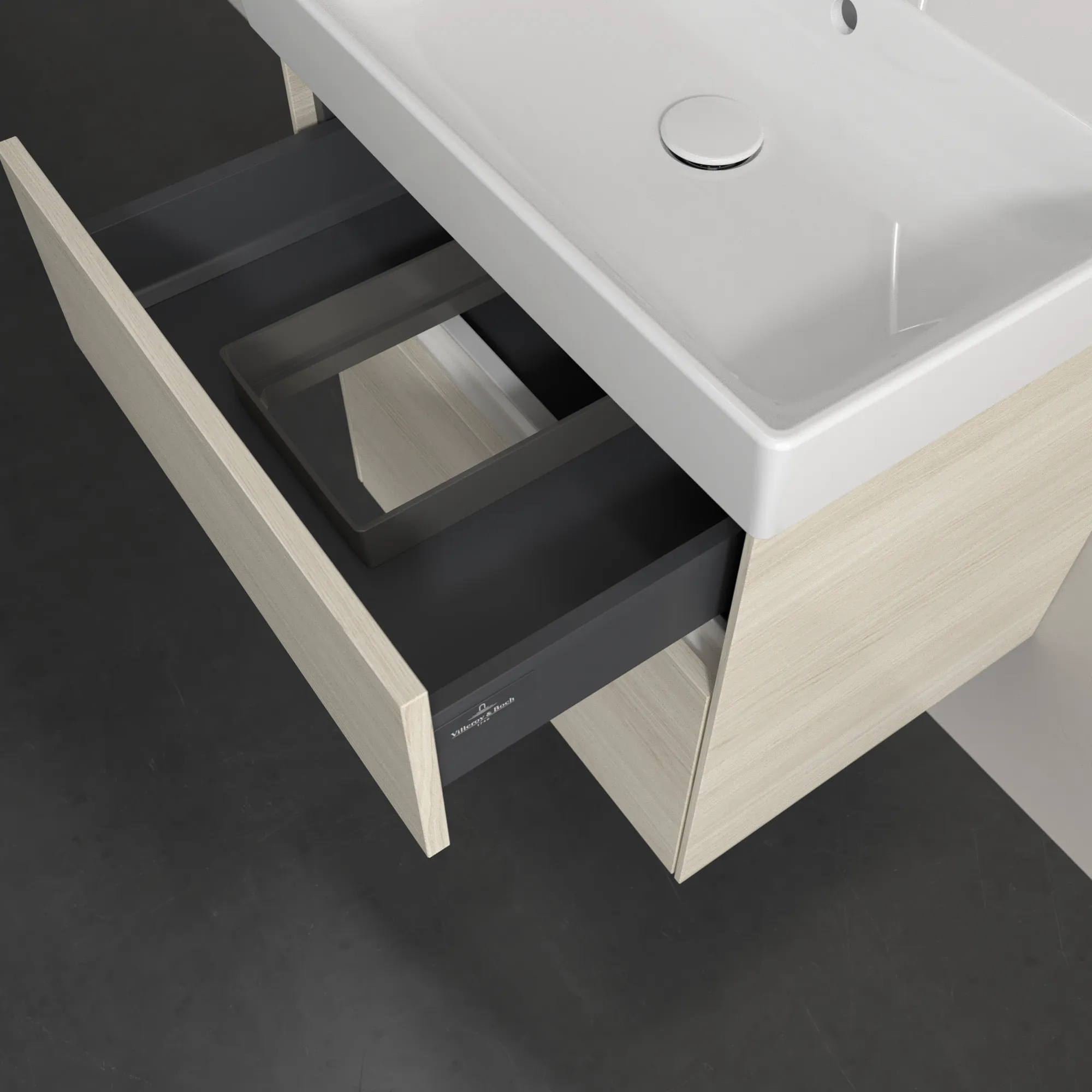 Villeroy & Boch Waschtischunterschrank „Collaro“ 554 × 546 × 444 mm White Oak, für Becken mittig, ohne Beleuchtung Villeroy & Boch Waschtischunterschrank „Collaro“ 554 × 546 × 444 mm White Oak, für Becken mittig, ohne Beleuchtung